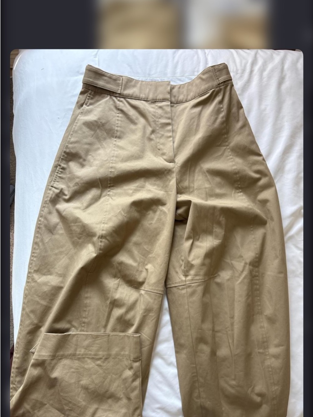 High-Rise Wide-Leg Tan Utility Pants
